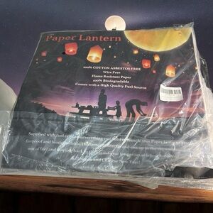 Pack 9 Chinese Sky Paper Lanterns- 100% Cotton- Wire Free- 100% Biodegradable